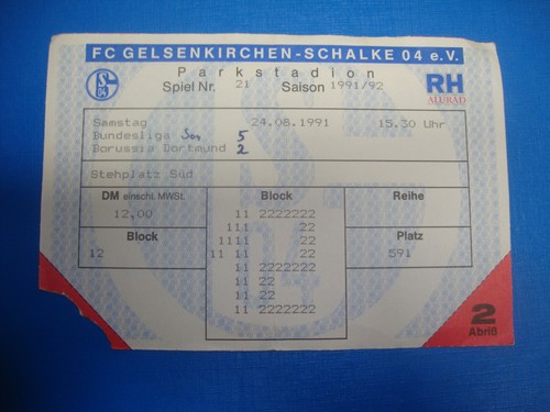 Ticket schalke 04 bvb - ticket, fc