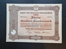 Hupfeld - Gebr. Zimmermann AG 100 RM 1935 Leipzig