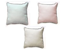 Kissen Dekokissen  Vintage Landhaus Shabby Chic 40x40 Häkelbordüre ungefüllt