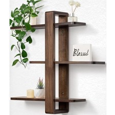 Wandregal Holz Walnuss modern