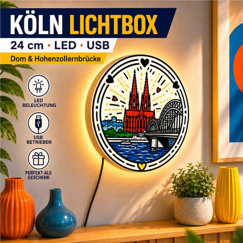 Köln led lichtbox - cm, dom