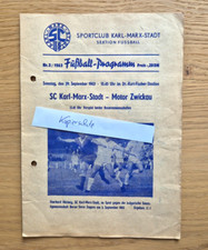 DDR Fussball Programm -- SC Karl-Marx-Stadt - Motor Zwickau / Oberliga / 1963