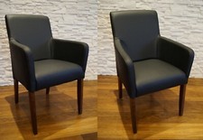 Schwarzes Echtleder Stühle