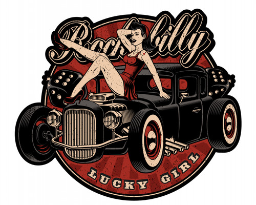 Rockabilly hot rod - rockabilly, aufkleber