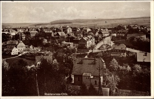 Niederwiesa sachsen blick - ak,