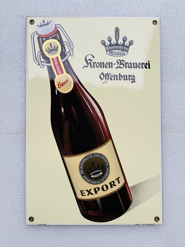 Emailschild kronen brauerei - emailschild, kronen-brauerei