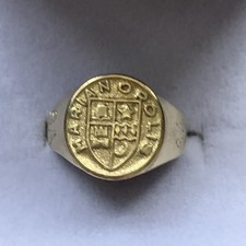 10kt Gold Siegelring mit Marianopolis College Wappen Gr. I, 4 Gramm (AcA3.13)