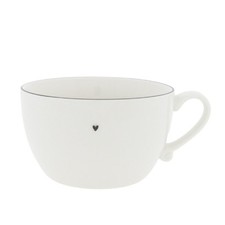 Suppentasse HEART weiß mit schwarzem Herz D. 15cm für 900ml Bastion Collections