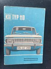 NSU TYP 110 - 1200 C Betriebsanleitung - Kundendienstheft (T)