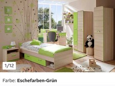 5-teiliges Jugendzimmer Set Schrank,  Bett, Nachttisch, Wandregal, Schreibtisch,