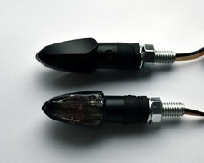 Schwarze 6W Halogen Micro Blinker Miniblinker Lizzard smoked signals indicators