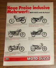 Seltene Werbung MOTO GUZZI 250 TS-FD V 35 V 50 850 Le Mans - Neue Preise 1978