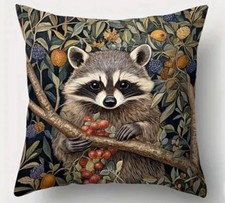 SALE !! Waschbär Deko Kissen 45 cm Kissenbezug Tiere Cottage Shabby Vintage Wald