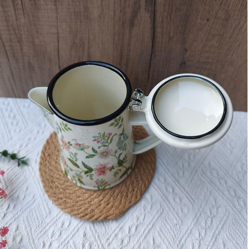 Emaille kaffeekanne mit griff - mit,