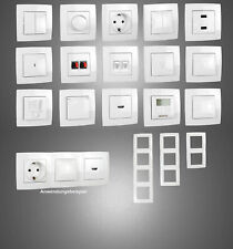 Steckdose Lichtschalter Wippe Dimmer SAT HDMI USB TV Jalousie Klingel Weiß Glanz