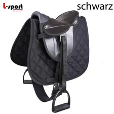 L-Sport Sattel für Holzpferd Stehpferd mit Zubehör Schabracke schwarz