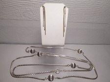 80er J. 835 Silber Set venezianische Kette m. geriffelte Kugeln Ohrstecker 20,8g