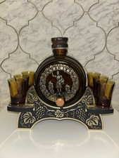 Braunglas Fass und 6