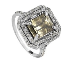 Diamantring 3,05 ct. Fancy Greenish Grey - GWLAB Zertifikat - 14K Weißgold ?