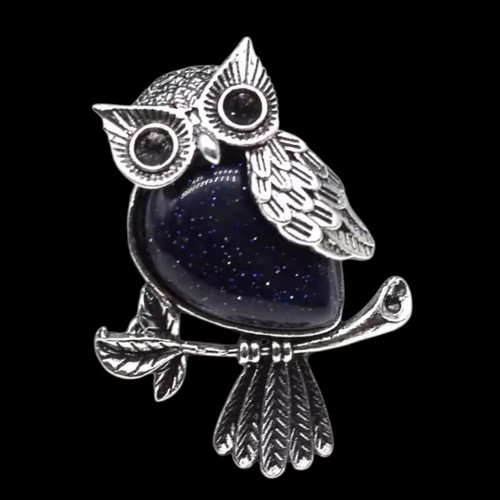 Elegante glitzer eulen brosche - eulen,