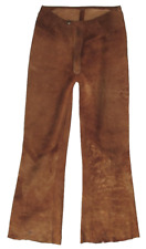 Damen- Schlag- LEDERHOSE ohne Taschen cognac-braun 70er Jahre Style! ca. Gr. 36