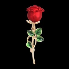 Romantische Rosen-Brosche Rot
