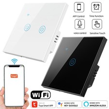 Glas Touch Wandschalter Lichtschalter Weiß Schwarz Wechselschalter w/App Control