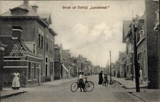 Ak Delfzijl Groningen, Landstraat, Anwohner - 3592993