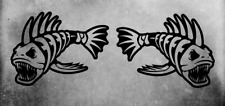 Aufkleber Fish Fisch Angeln Skull Auto Sticker Tuning Decal Bike LKW Car 2 Stück