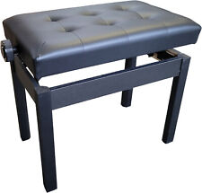 SCHNÄPPCHEN - KLAVIERBANK - PIANOSTUHL HOCKER SCHWARZ MATT - KUNSTLEDER SCHWARZ