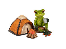 Formano Froschhausen Frosch mit Zelt am Lagerfeuer 717986