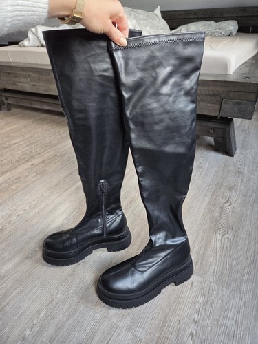 Bershka schwarz overknees - 38,