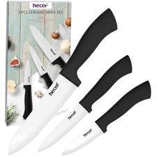 Keramikmesser Set, 3-teilig, Koch-, Obstmesser, Gemüsemesser, weiß, rostfrei