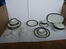 Hutschenreuther Olivia  Speiseservice 6 Personen Kobalt mit Goldrand 24 Teile