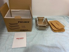 3-tlg Frischhaltedosenset Glas Aufbewahrungsboxen Vorratsdosen Deckel aus Bambus