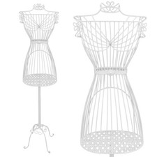 Metall Schneiderpuppe Schneider Büste Schaufensterpuppe Antik P-09901 weiß