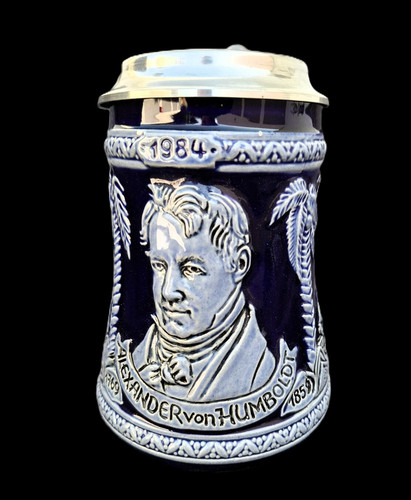 Bierkrug keramik zinndeckel - keramik,