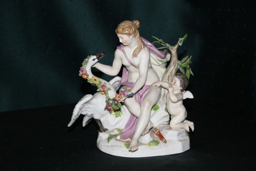 Meissen porzellan figur leda - porzellan,