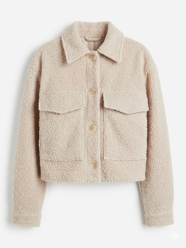 Bouclé teddy jacke - teddy,