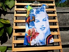 DESIGUAL Lacroix Hippie Ethno Marilyn Blusen TOP Shirt Glitzer Spitze Perlmutt M