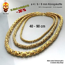 1 Königsketten 18 kt vergoldet 40-90 cm / 4 6 8 mm - Edelstahl dünne Halsketten