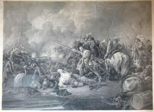 Lithographie schlachtenbild - lithographie,