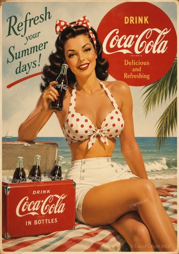 Pin coca cola strand - pin-up,