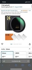 K&F Concept Nano-X Serie ND Filter 52mm Variabler Graufilter ND2-32