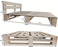 Palettenbett aus holz mit - palettenbett,