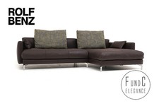 Rolf Benz Nuvola Garnitur Couch Sofa Eckcouch Ecksofa  Kissen Leder braun