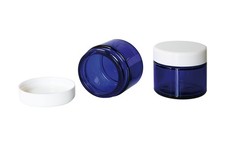 BlauglasSalbendose Glastiegel