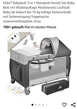 Kidiz Babybett 3 in 1 Reisebett Kombi Set Baby Bett mit Wickelauflage Moskito...