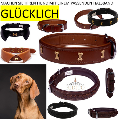 Hundehalsband echt leder - echt,