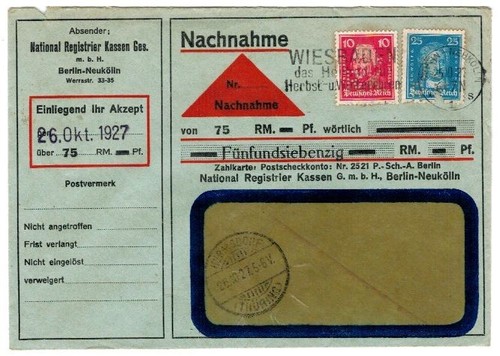 Brief nachnahme perfin - brief,